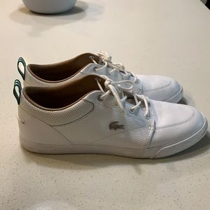 Lacoste white leather shoes